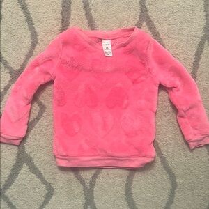 Pink Heart Fuzzy Kids Sweatshirt